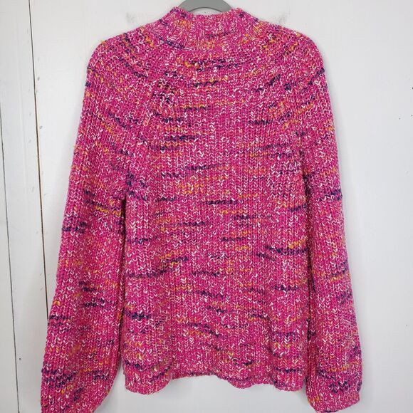GAP Vibrant Pink Multicolor Turtleneck Sweater - Picture 10 of 11